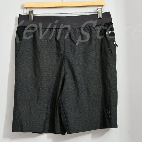 Spyder Men's Proweb Stretch Zippered Pockets Active Shorts BLACK - Picture 4 of 13